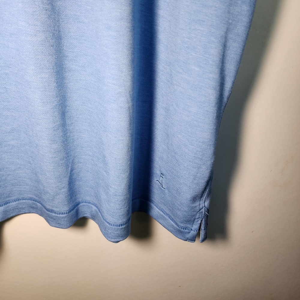 Lands End T-Shirt Mens XL Light Blue Excellent Short Sleeve Heathered Logo Tee - Picture 6 of 7